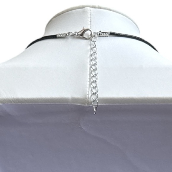 Rainbow Fluid Art Bar Pendant Cord Necklace Handmade by Svetlana Yeung - Picture 9 of 9